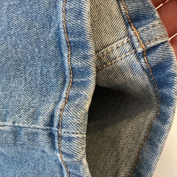 DJERF selvedge Jeans Mid-Wash Blue High Rise Extra Long Stretch Denim Size 27 - Picture 12 of 13